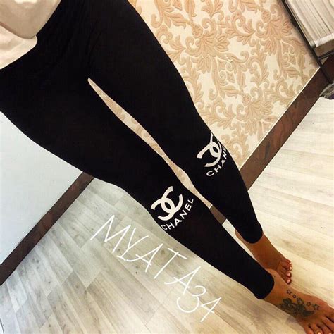 pink chanel leggings|Chanel leggings with logo.